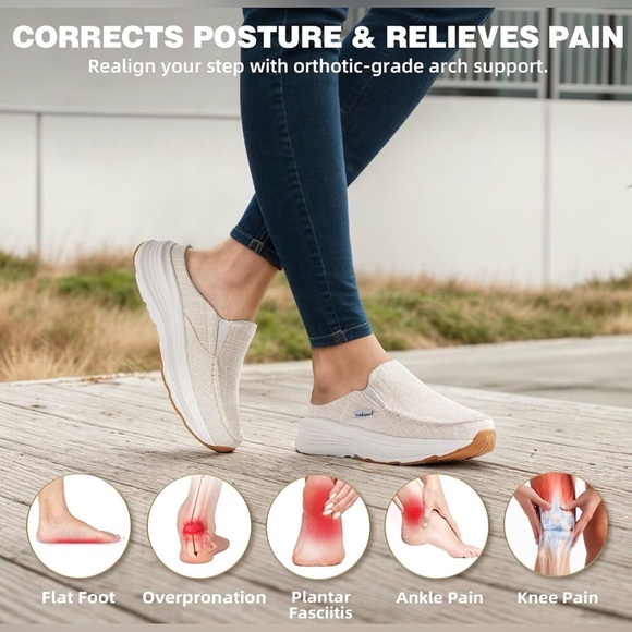 OrthoComfoot Women's 10 Orthopedic Slip On Shoes Arch Support Plantar Fasciitis - Picture 9 of 9